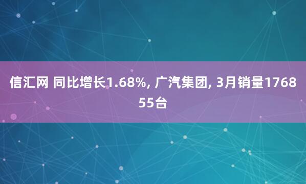 信汇网 同比增长1.68%, 广汽集团, 3月销量176855台